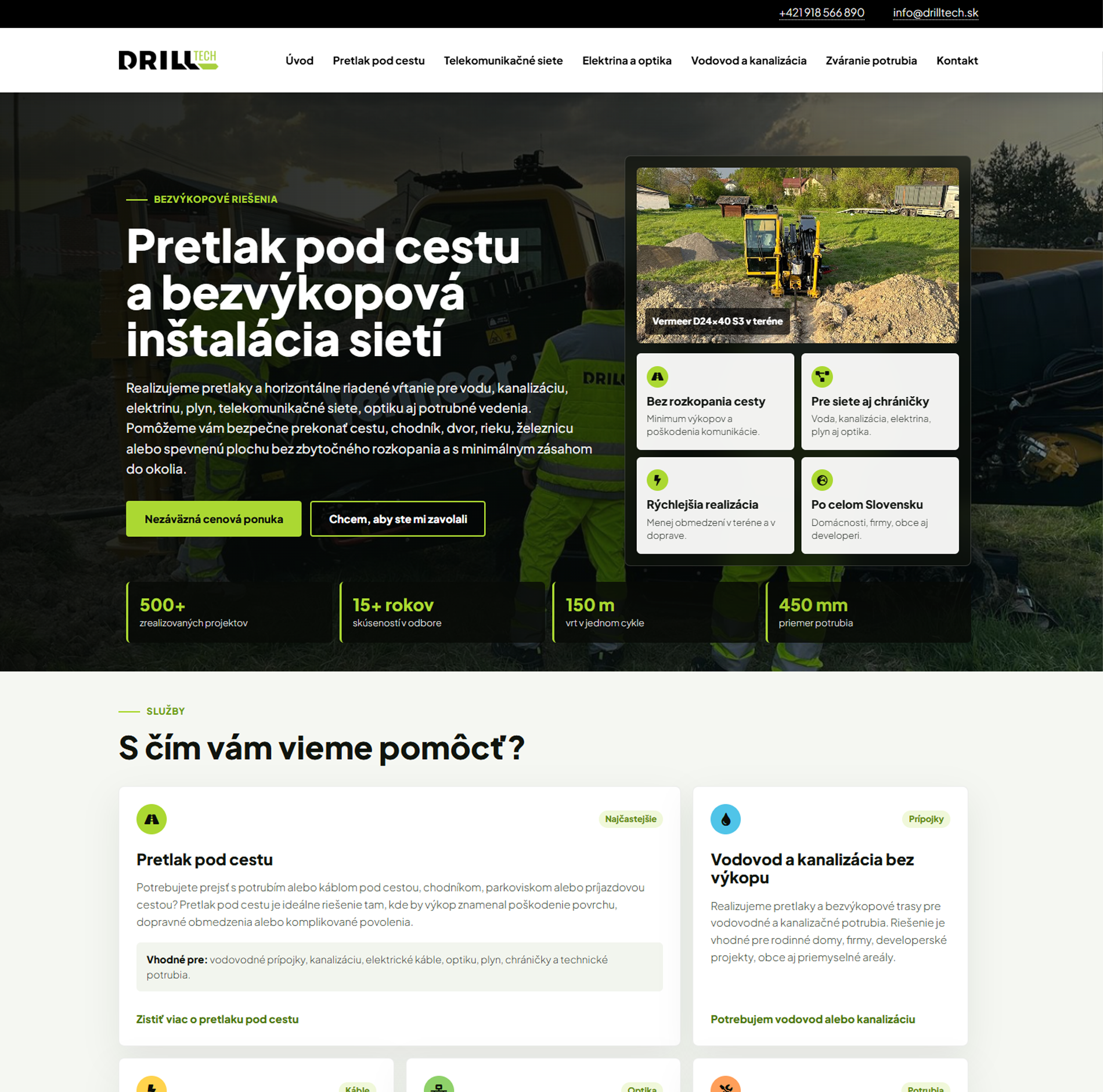 Náhľad webu DrillTech